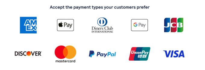 Accept the payment types your customers prefer